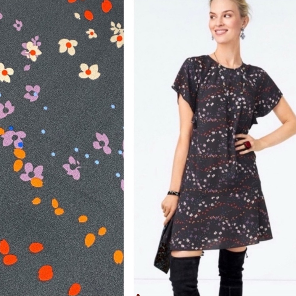 Cabi Muse Ditsy Floral Flutter Sleeve Dress Style 3828